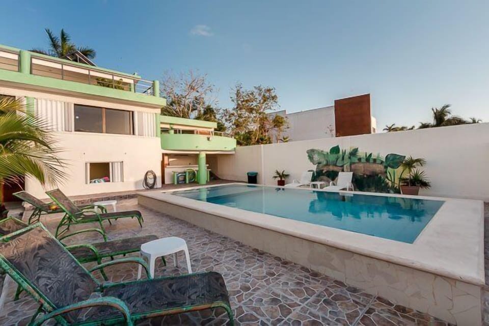 The large saltwater pool overlooks the ocean