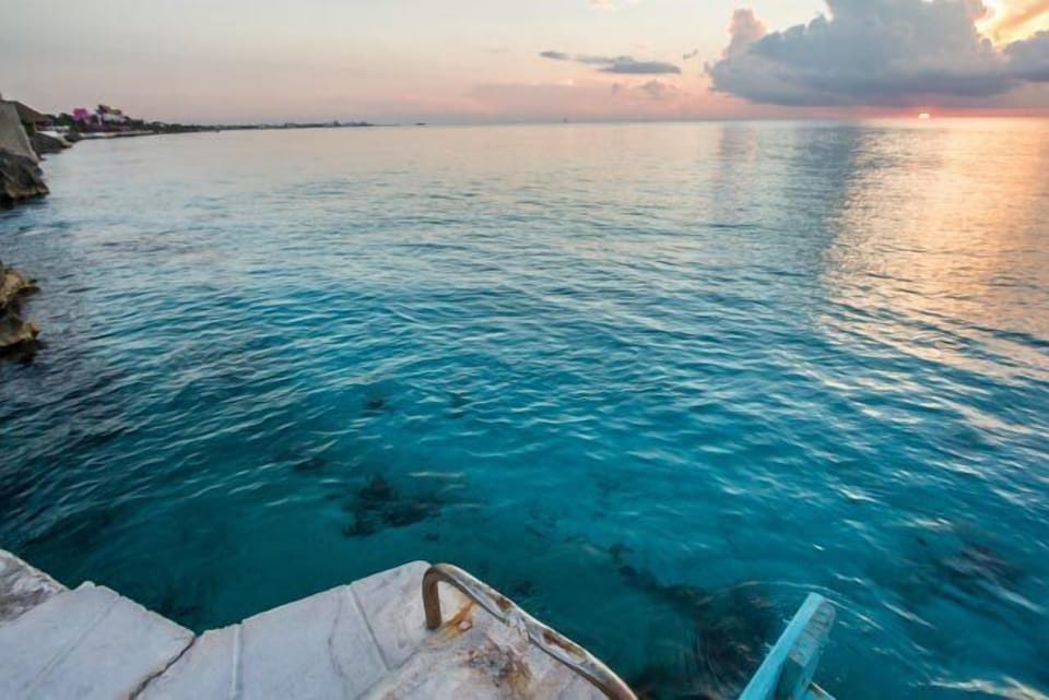 Entrance to water has a ladder that provides easy access. Fantastic snorkeling