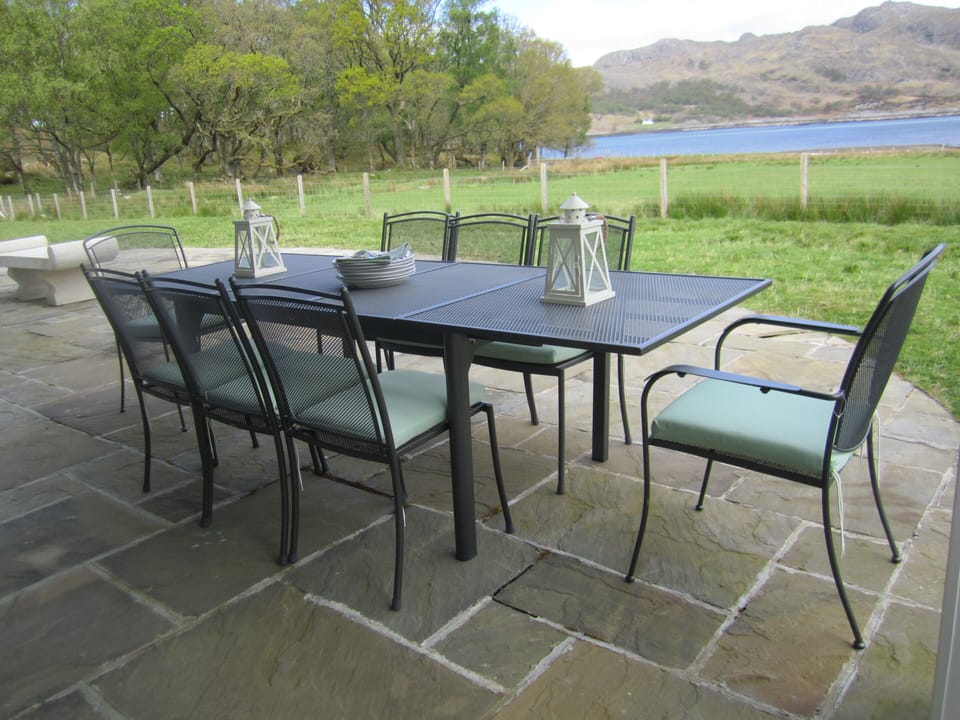 The outside terrace - all set for lunch