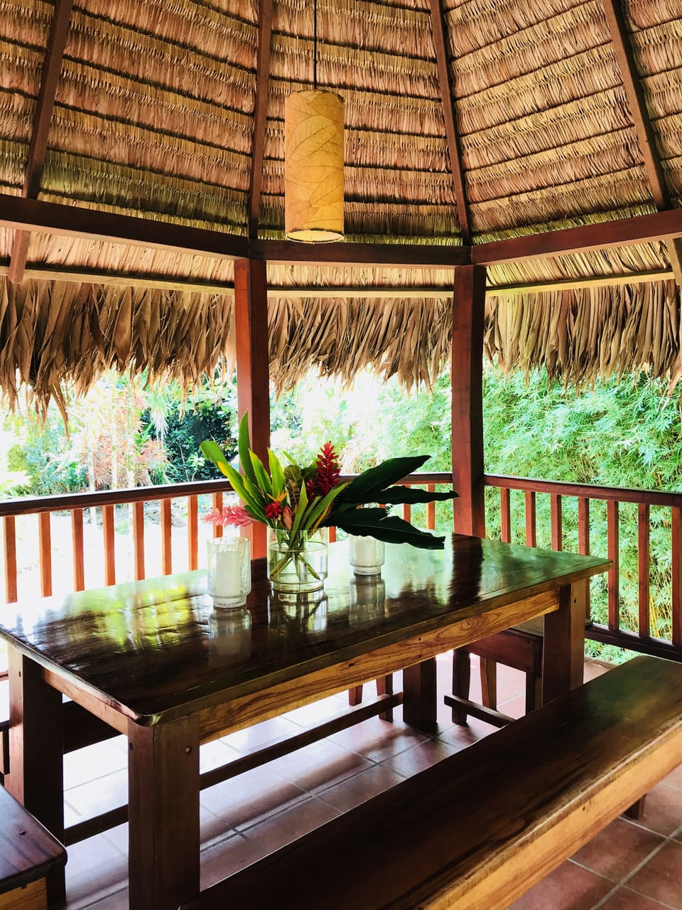 The dining room palapa with a handmade furniture!