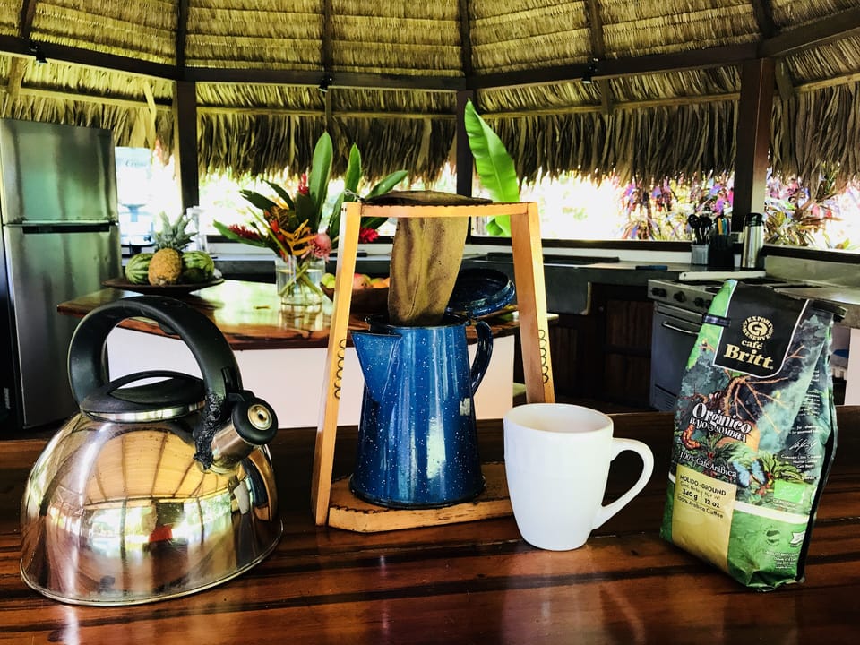 The Costa Rican coffee set up  makes the most delicious coffee!