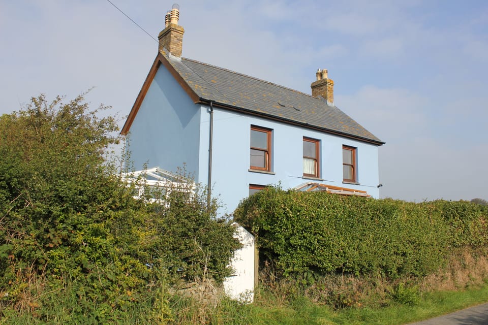 View of the house from the quiet lane (a couple of cars a day)