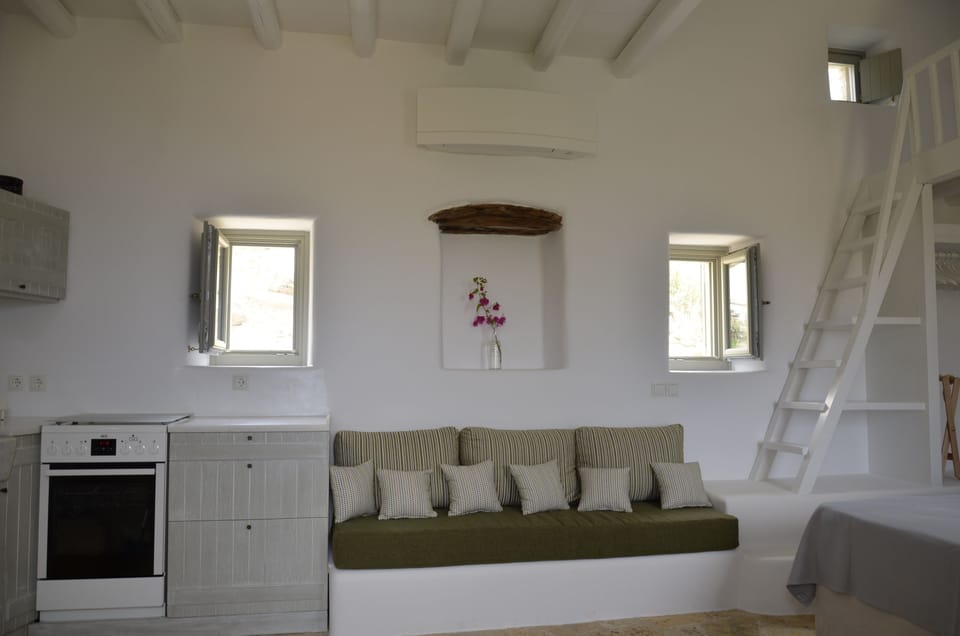 built-in sofa with sea view