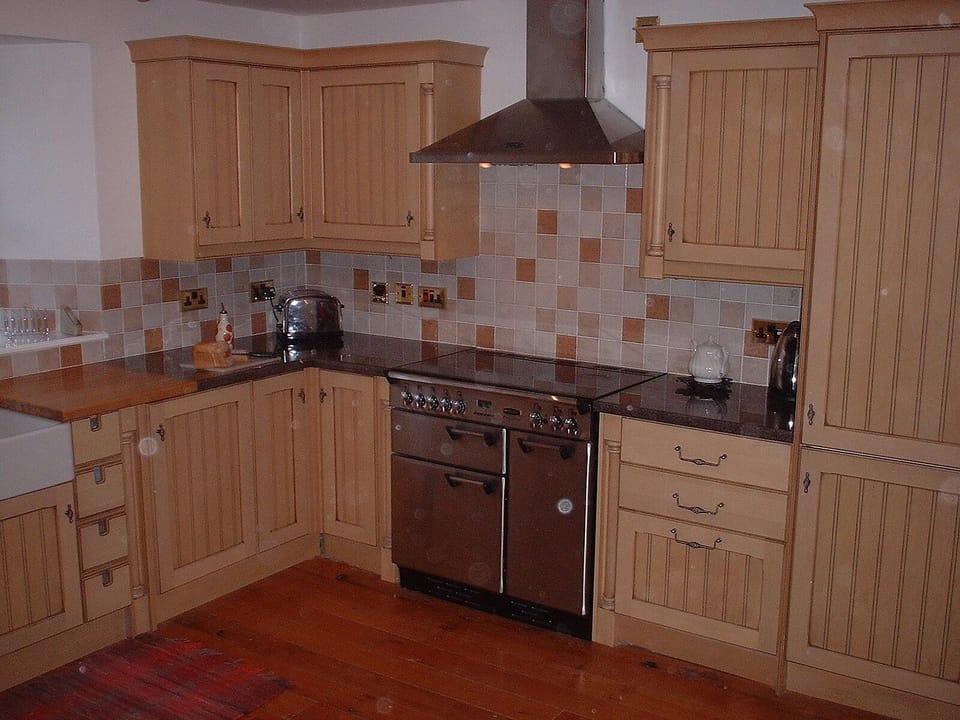 Kitchen with large range style cooker