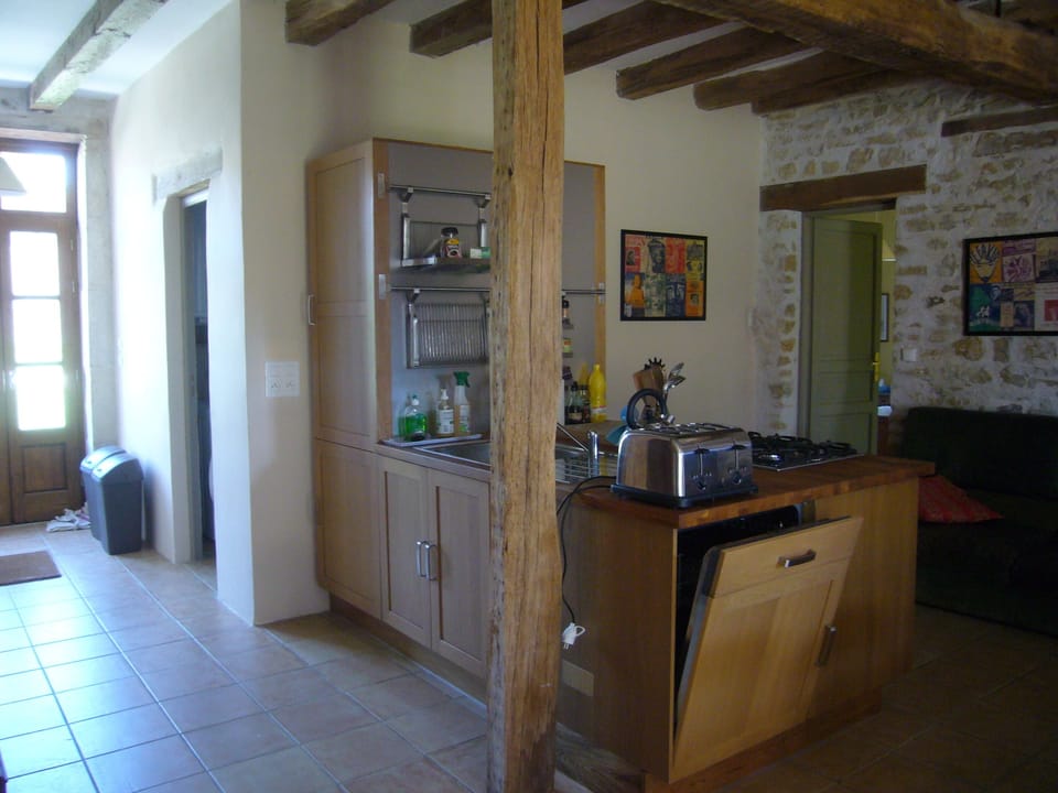 the kitchen area
