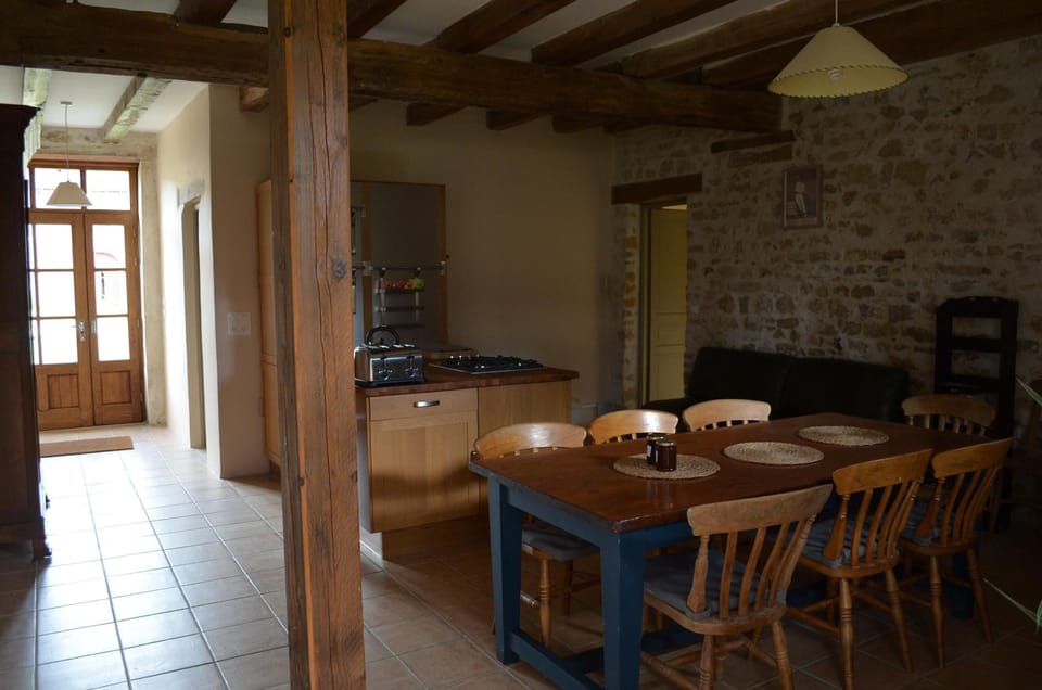 the kitchen and dining area