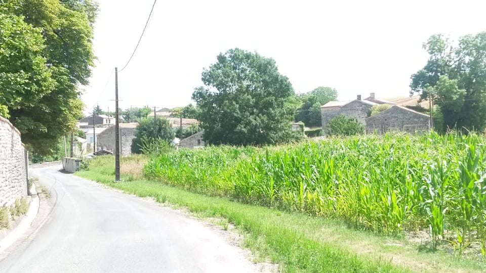 Road into Lozay, Gite at Right Hand Side of Photo