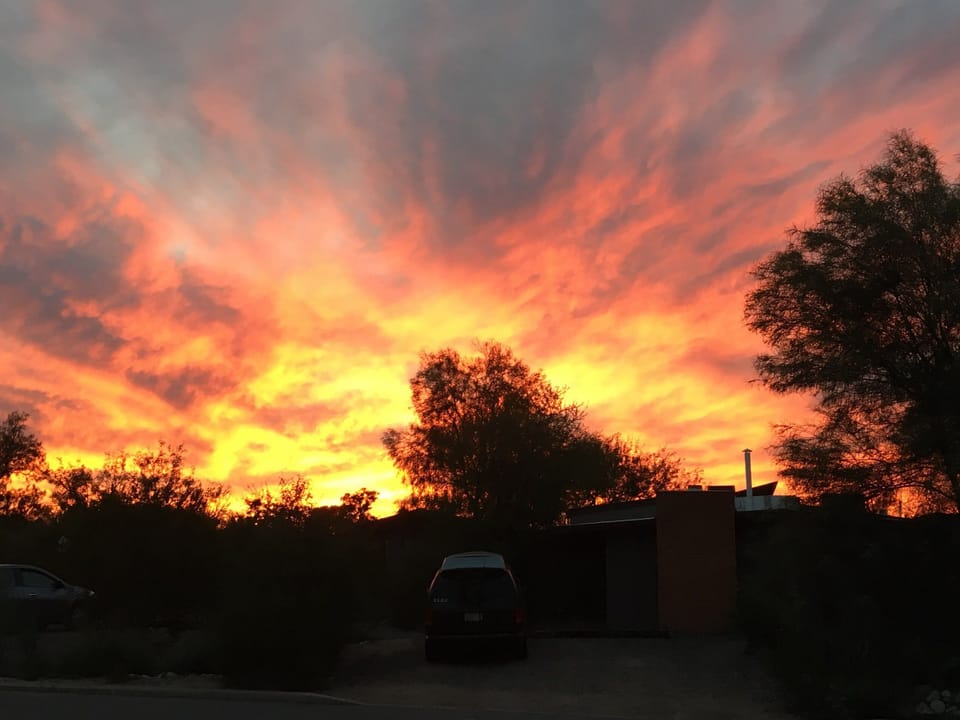 Our neighbor loves sunsets over our house :)