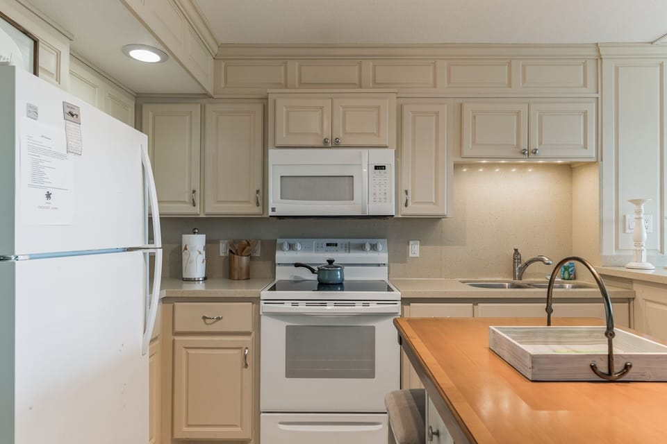 Fridge with top freezer.