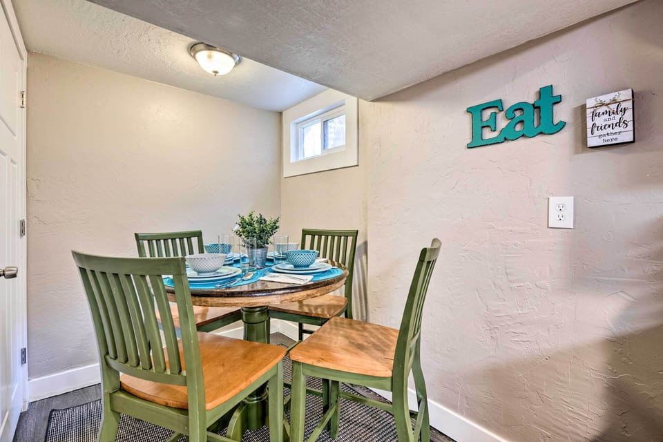 Gather around the charming kitchen table.