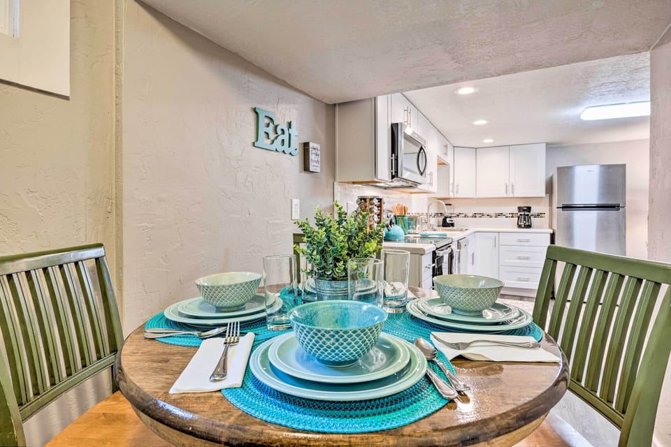 Dine at the charming 4-person kitchen table.