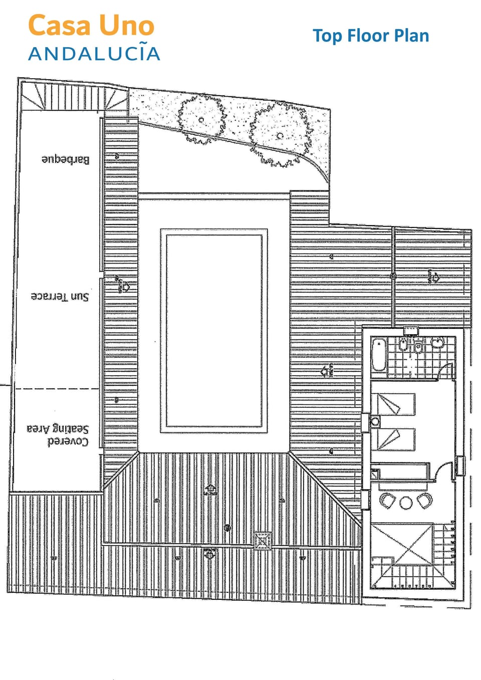 15m long Sun Terrace and Bedroom 1 accessible via separate staircases.