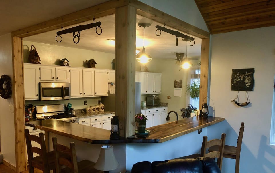 Live edge bar area
