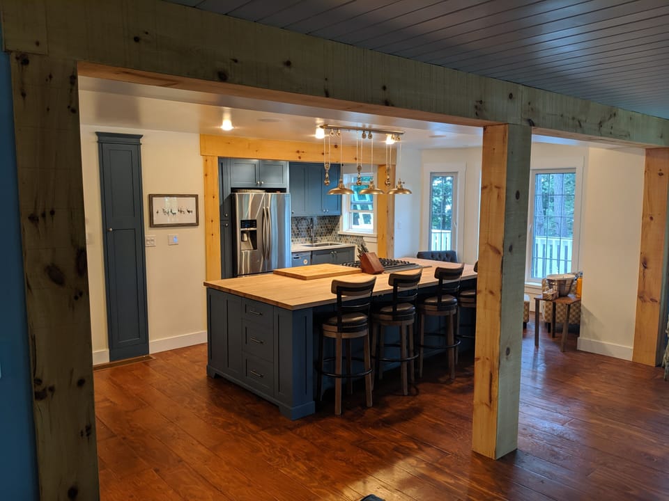 Large kitchen island with seating for 4