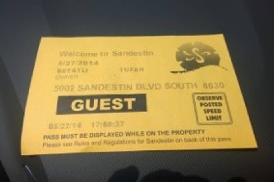 You will receive this guest pass as you check in at the South gate