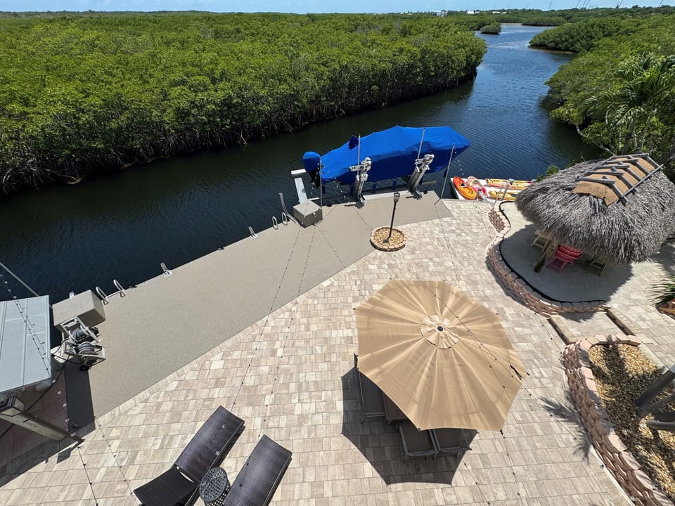 Back patio from Sunset Terrace on top floor