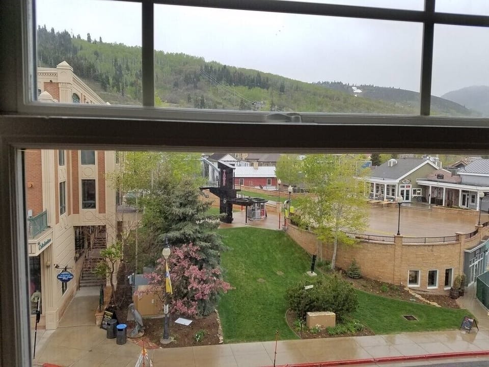 See ski lift (black) thru Summit Watch room window.
