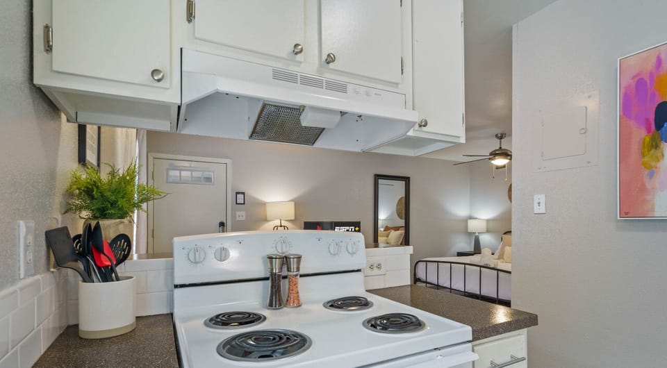 Fully equipped kitchen with all the essentials and microwave