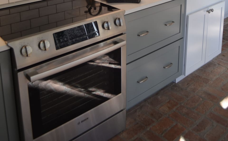 Two ovens plus microwave make preparing holiday meals easy.   