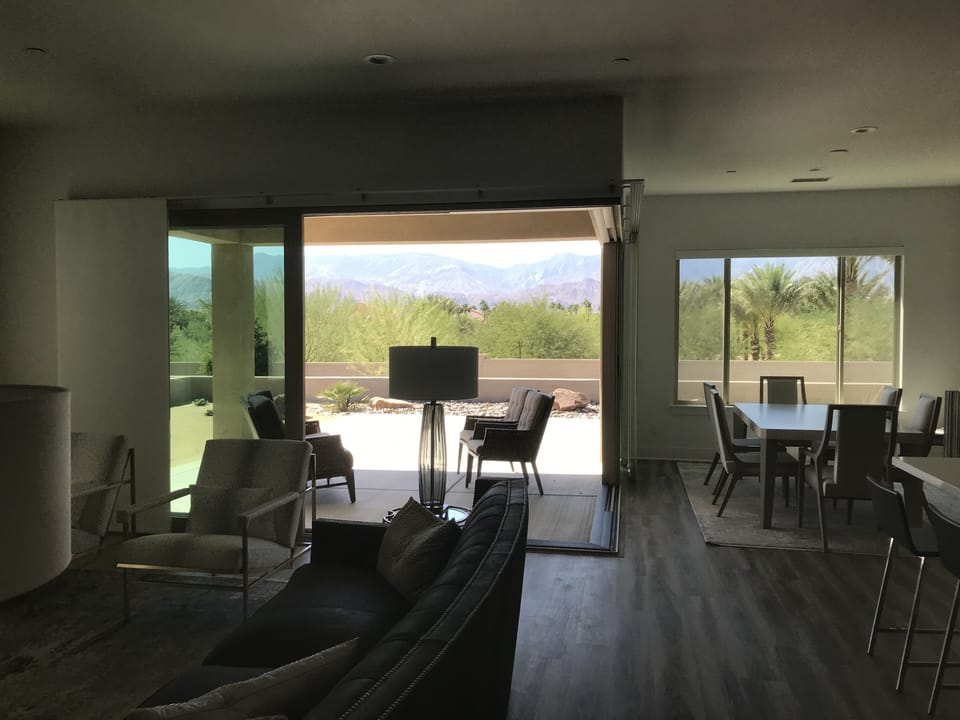 Indoor Outdoor Option patio doors open 
