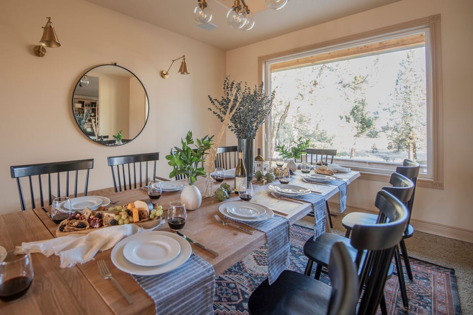 Dining table seats 10.