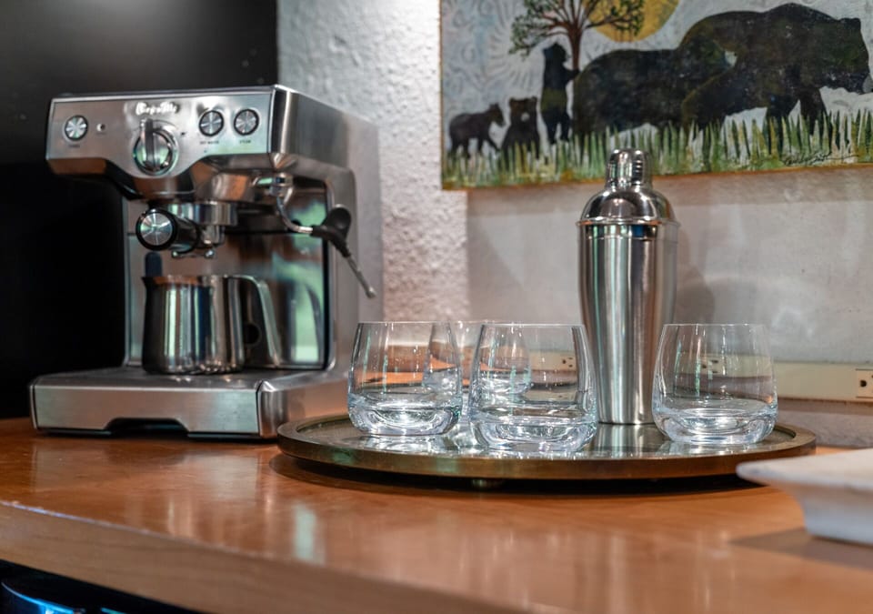Espresso machine on the coffee bar.