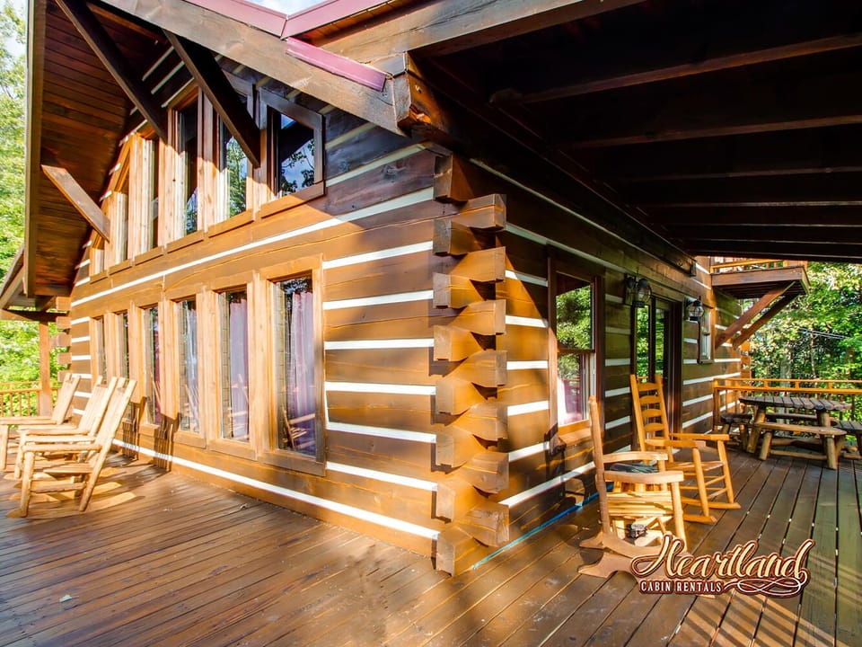 Gatlinburg Cabin Rentals Halfway To Heaven Side Porch
