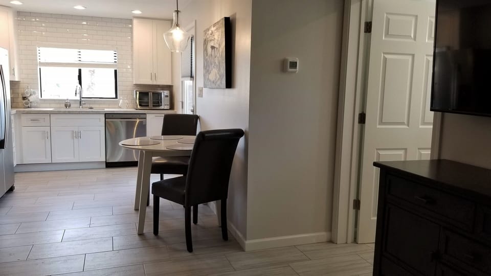 Kitchen and door to bathroom