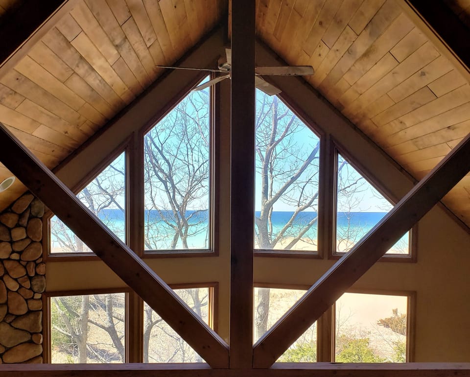 View from upstairs balcony