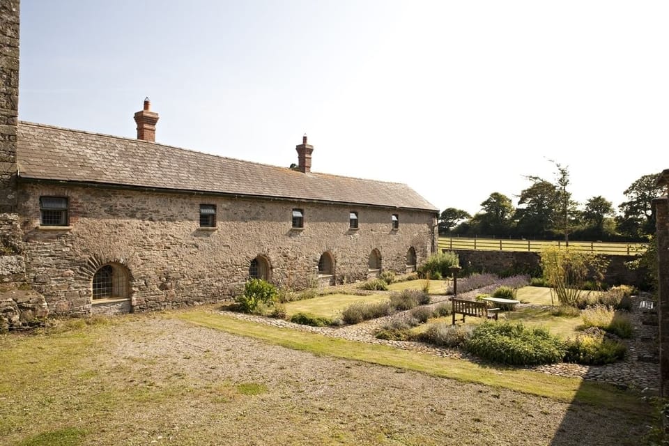 Back of cottages from herb garden