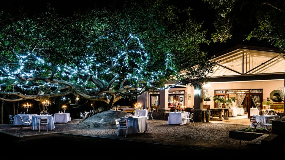 Outdoor banquet area