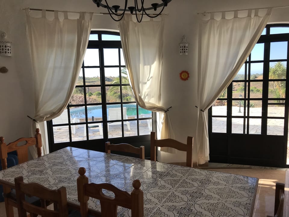 Conservatory with dining table
