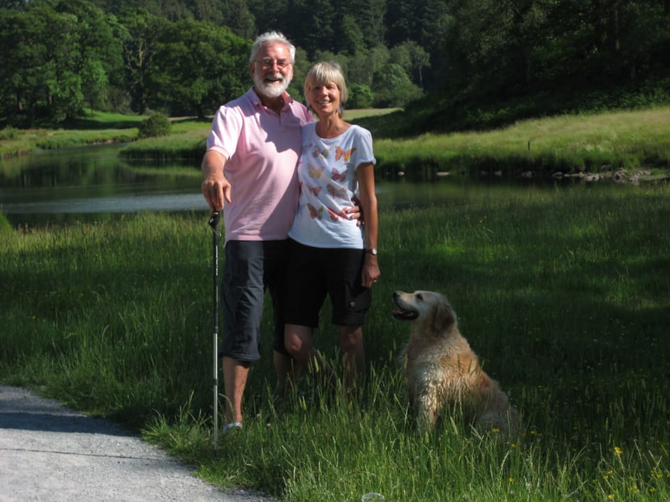 Enjoying the Lakes with our dog Ellie!