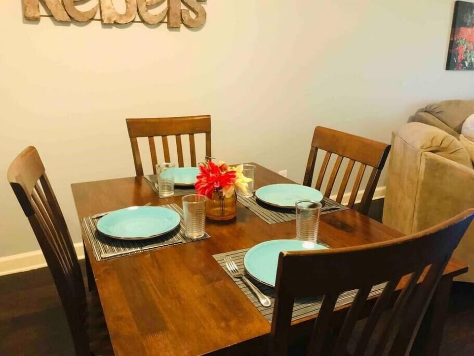 Dining area with easy access to the full size kitchen.