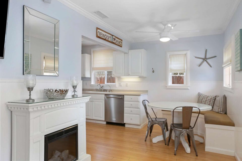 Family vacations are about being together and this cottage allows that with the front living room, dining area, and main kitchen all connected.