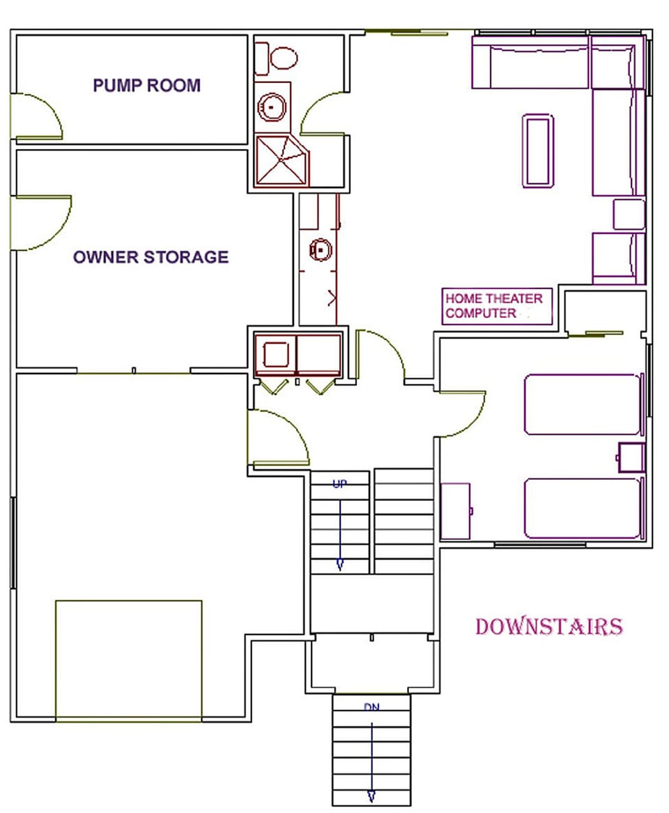Downstairs floor plan.