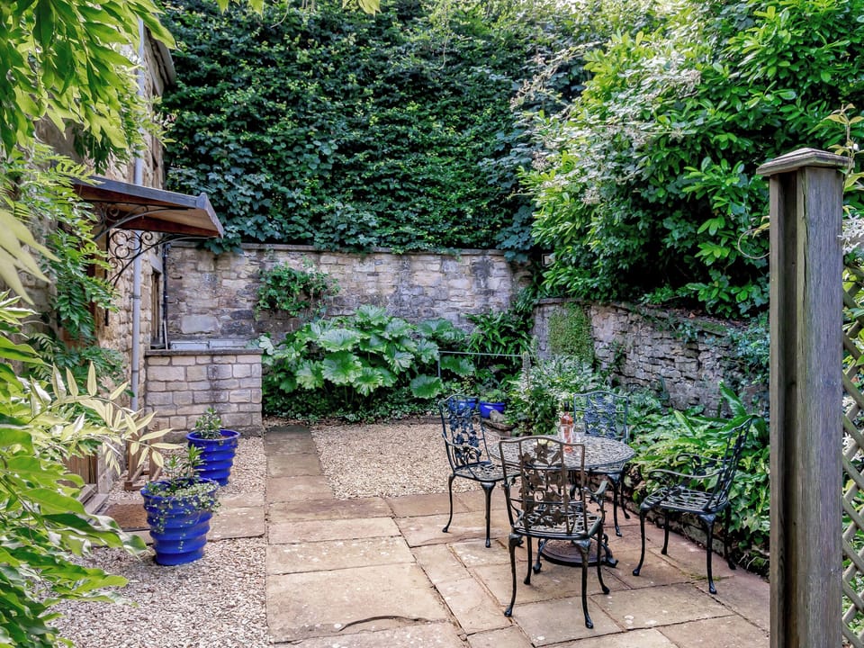 Attractive patio area | Stable Cottage, Uley, near Dursley