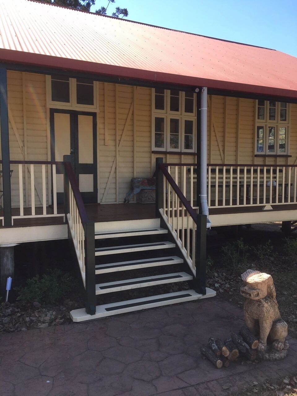 Front entry stairs...via concrete path