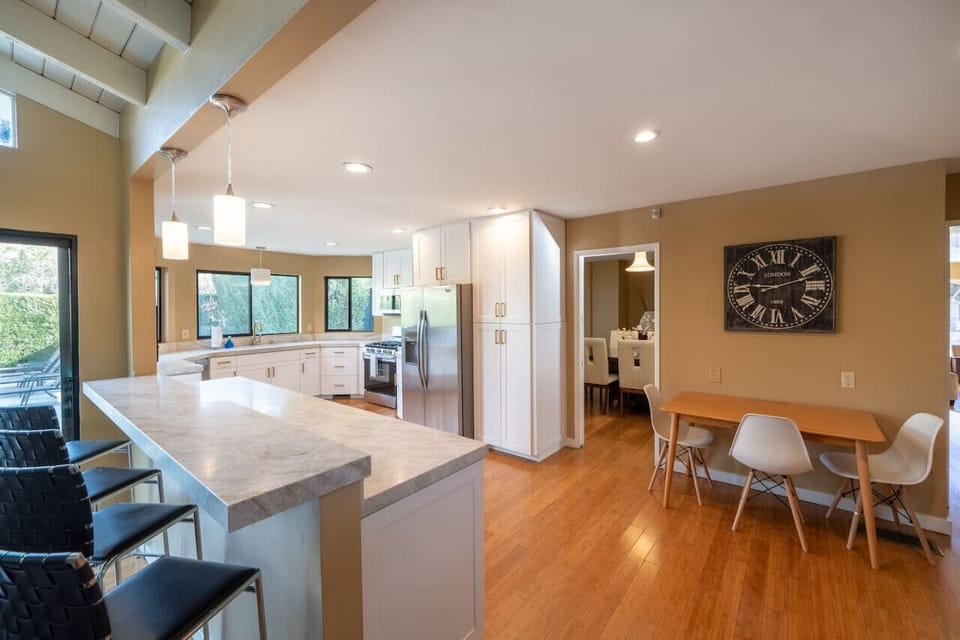 Kitchen, breakfast nook and formal dining room