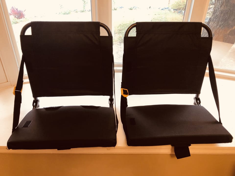 Stadium chairs for concert goers.