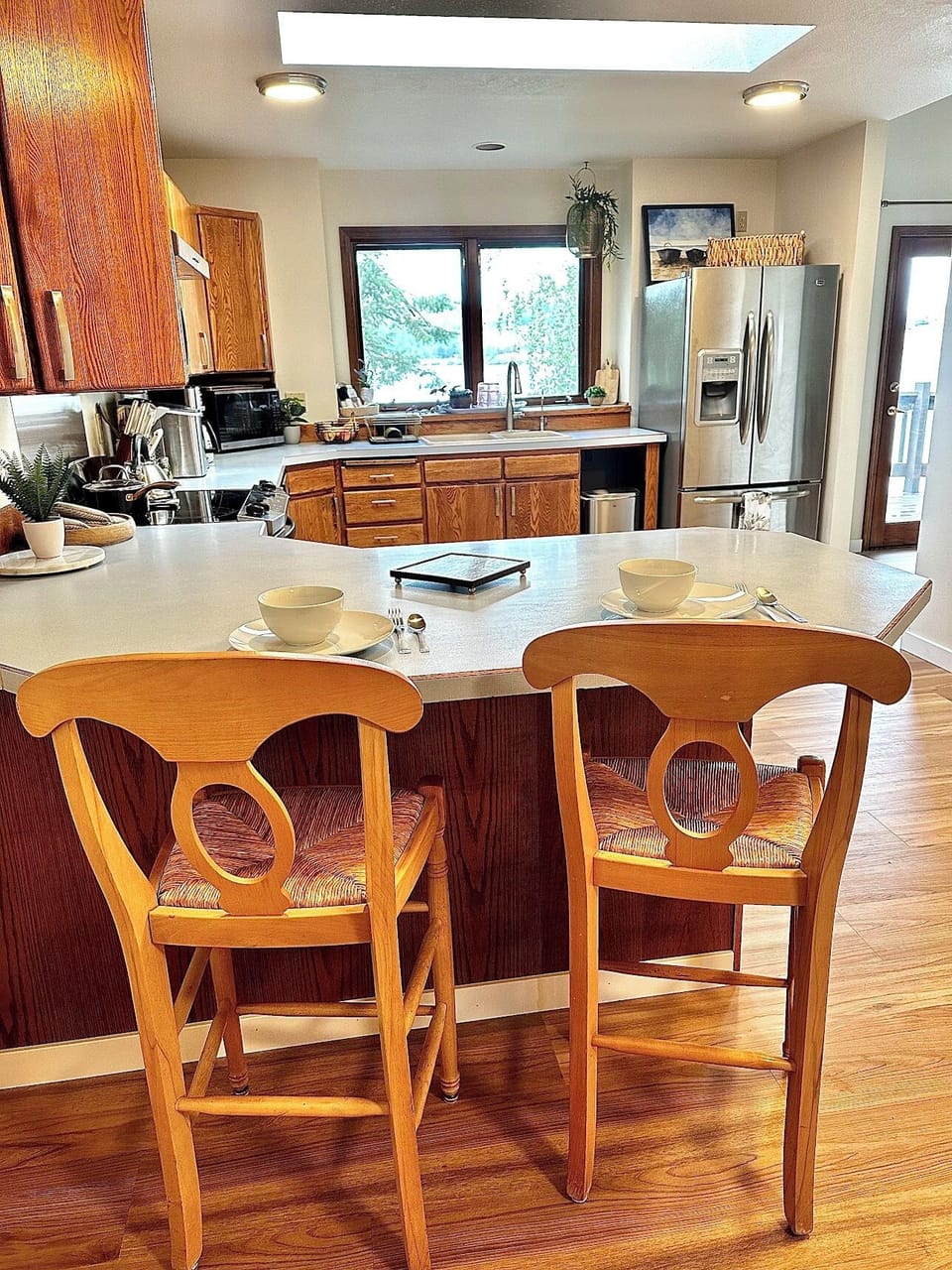 Kitchen with bar stools
