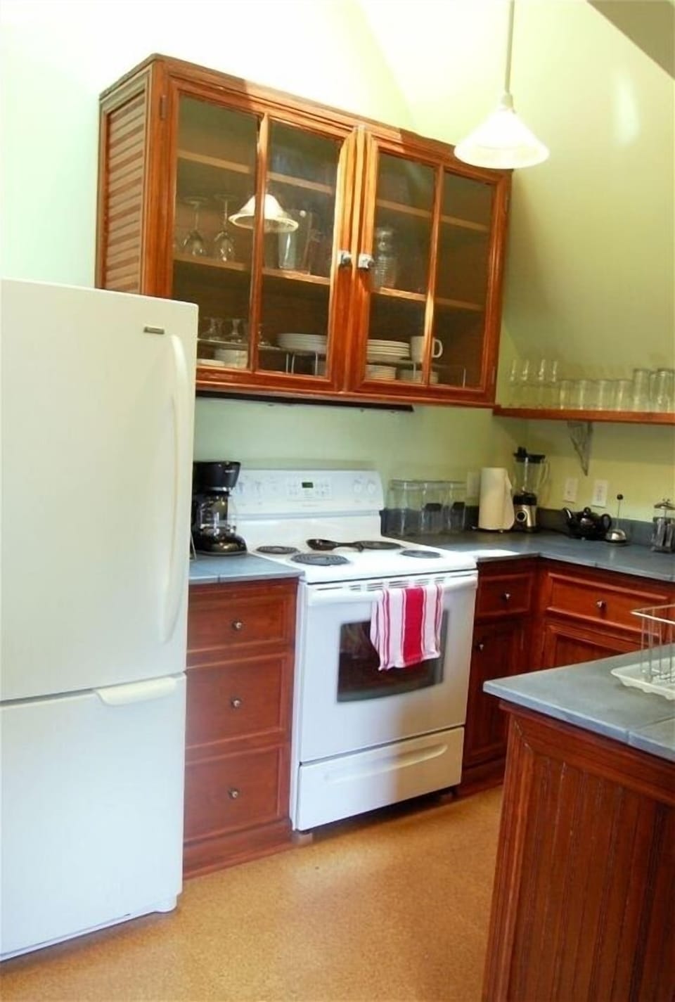 The kitchen combines original 1890 cabinets with thoroughly modern conveniences.
