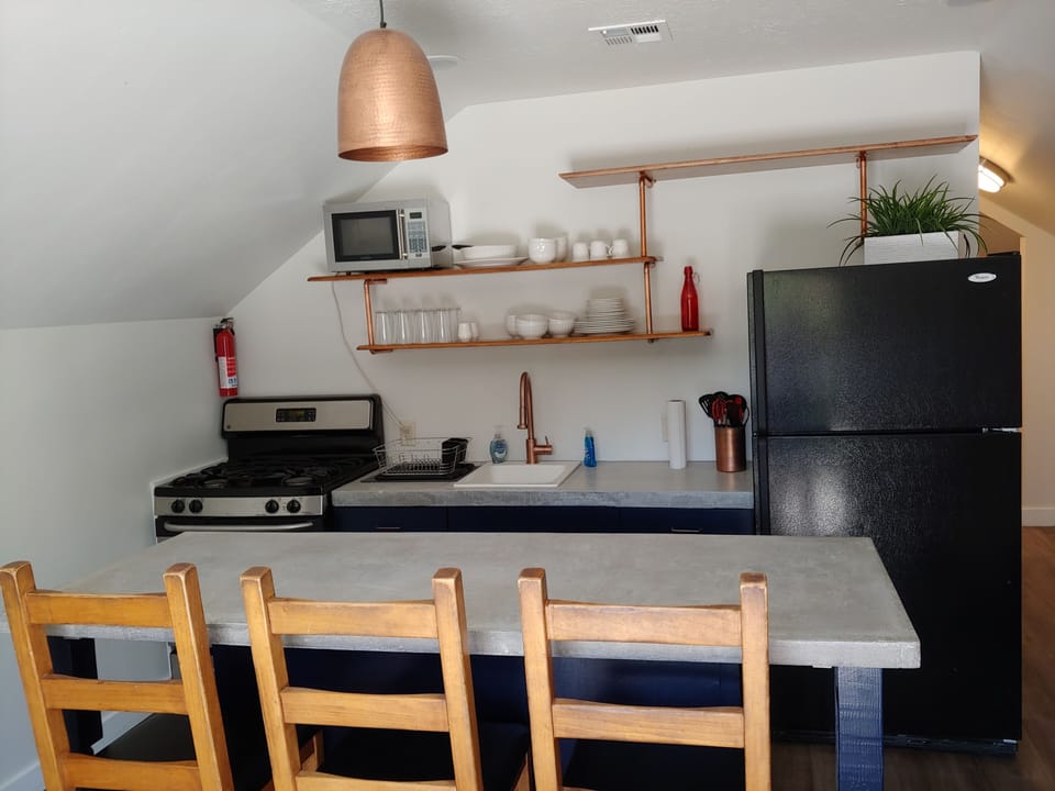 kitchen and bar.