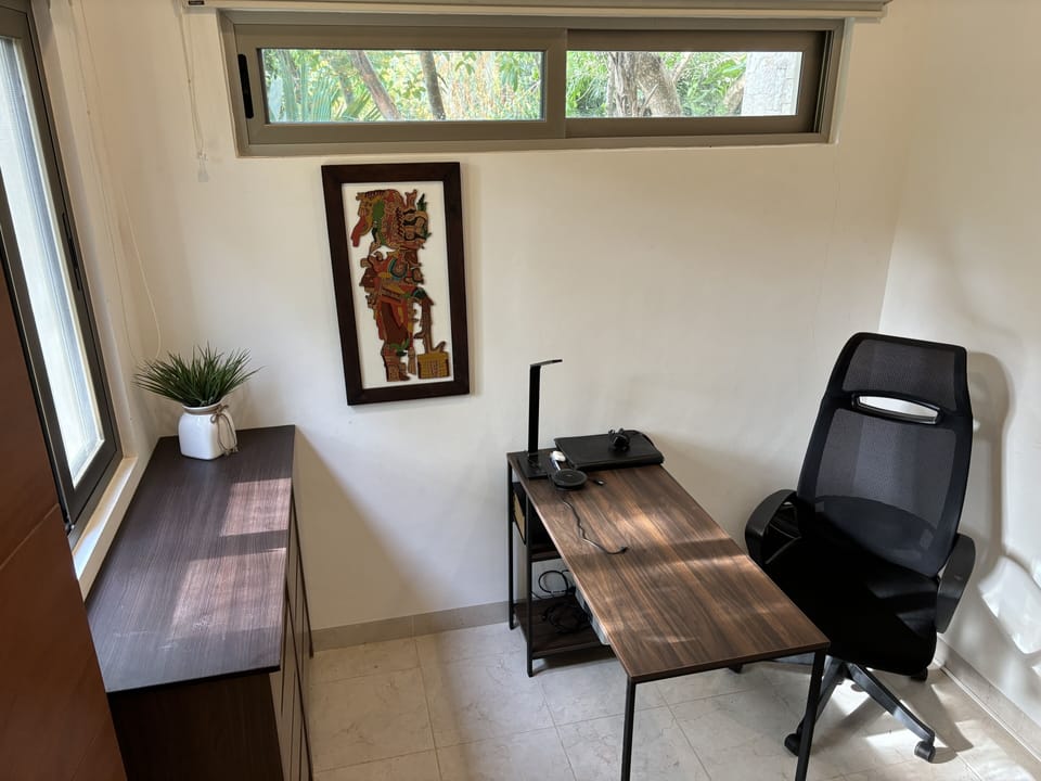 bright private office, with AC and WiFi connection, perfect for video calls