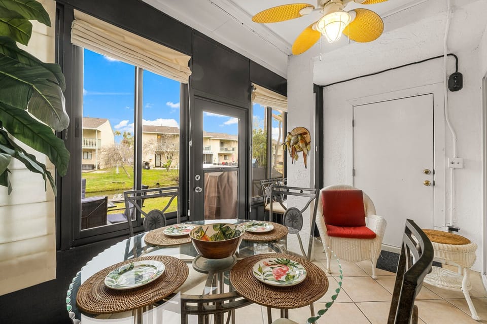 Sunroom and exit to patio