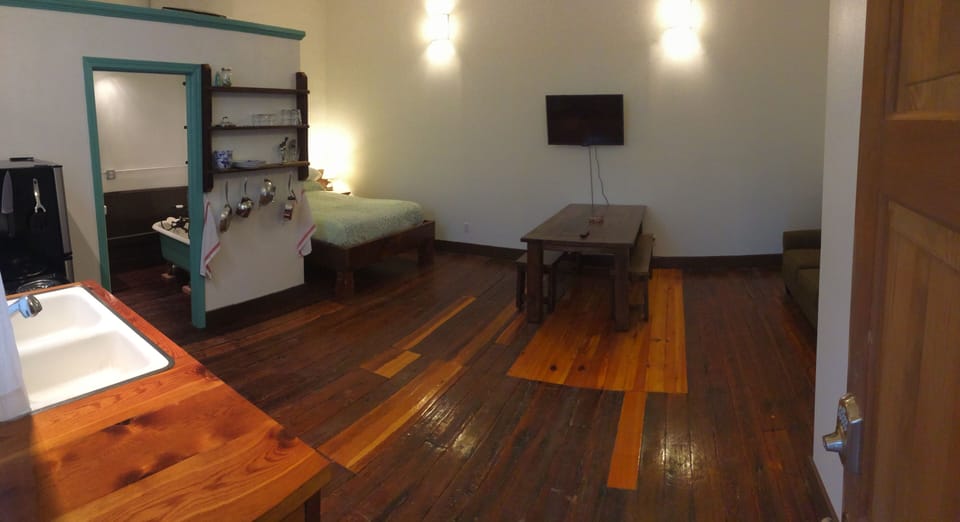 each room also has a fold out couch for traveling companions.