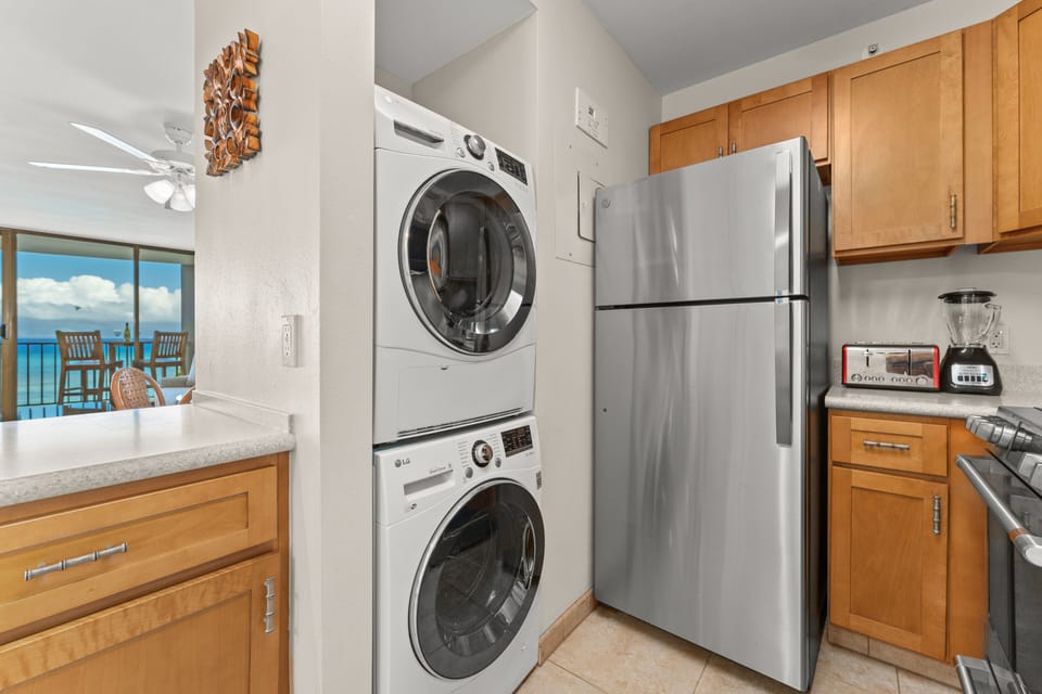 washer and dryer in the condo