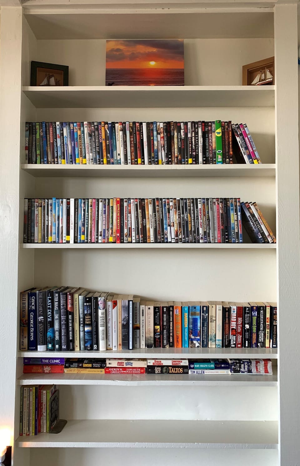 Wide variety of movies and books, including adult and childrens