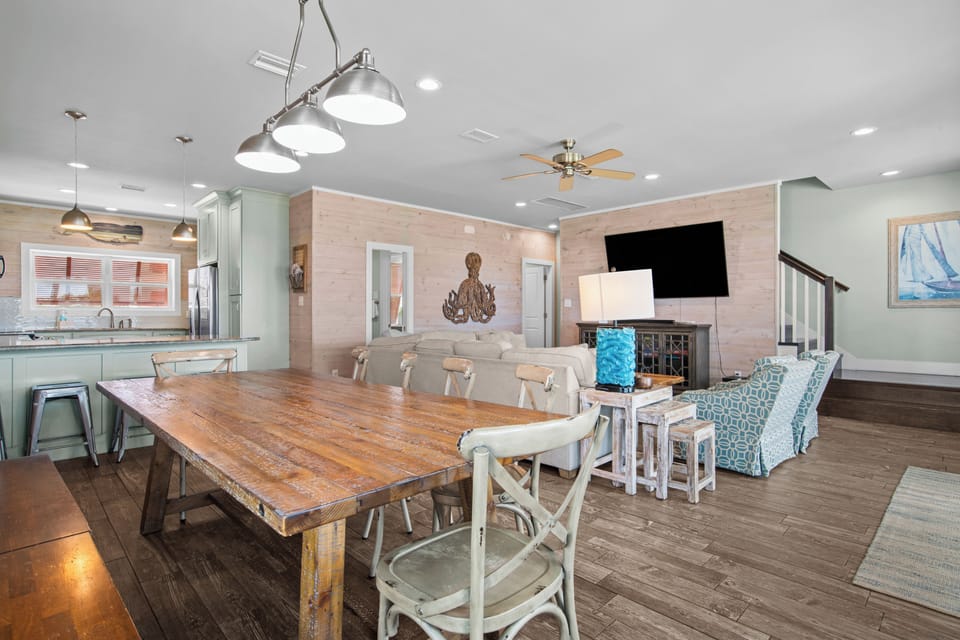 Open concept dining and living space