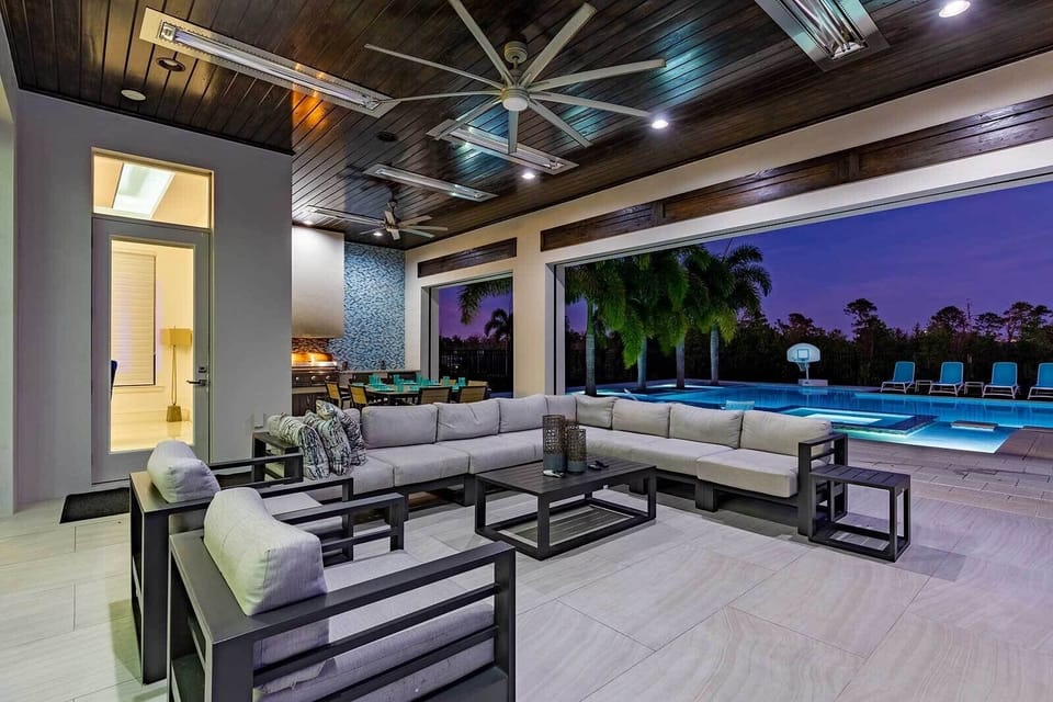 Private Pool & Patio at Twilight